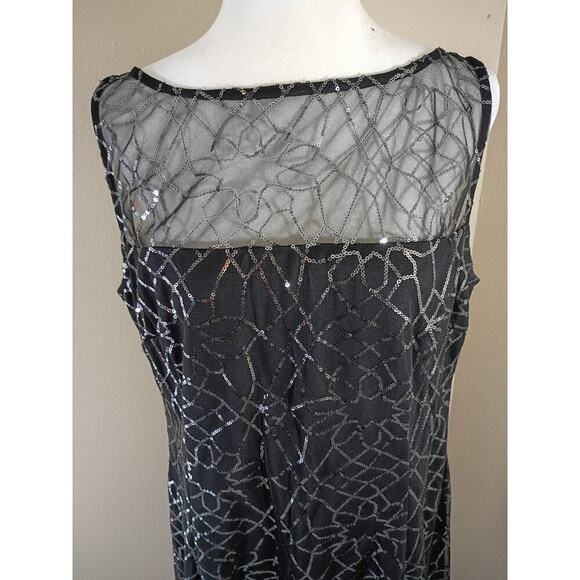 American Living Cocktail Dress Black Sequined Knee Length Sz 16 Prom Formal... - Picture 2 of 10